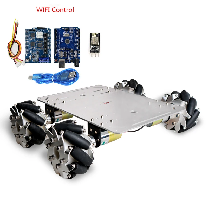 100mm Mecanum Wheel Smart Car Chassis with Control Kit+12V High Power 37 DC Motor DIY RC Drift Rotation Platform Toy | Игрушки и хобби