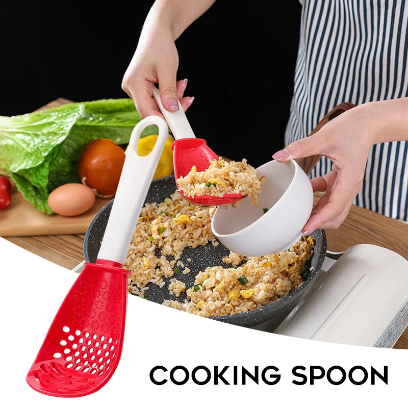 

Multifunctional Kitchen Cooking Spoon Food Strainer Colander Scoop Potato Masher Coated Pan Pot Safe Cooking Tools TS1