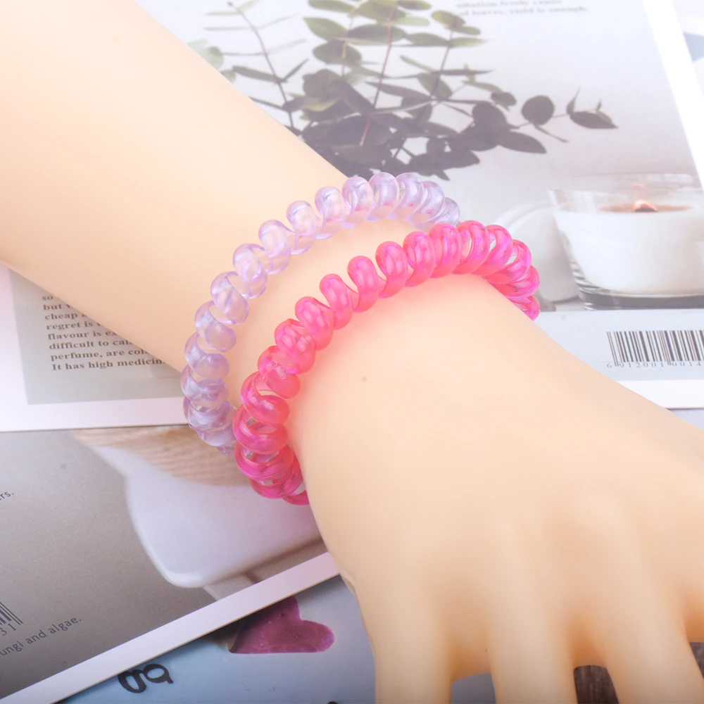 Телефонная проволока браслеты повязки на голову спиральная форма хвост резинка