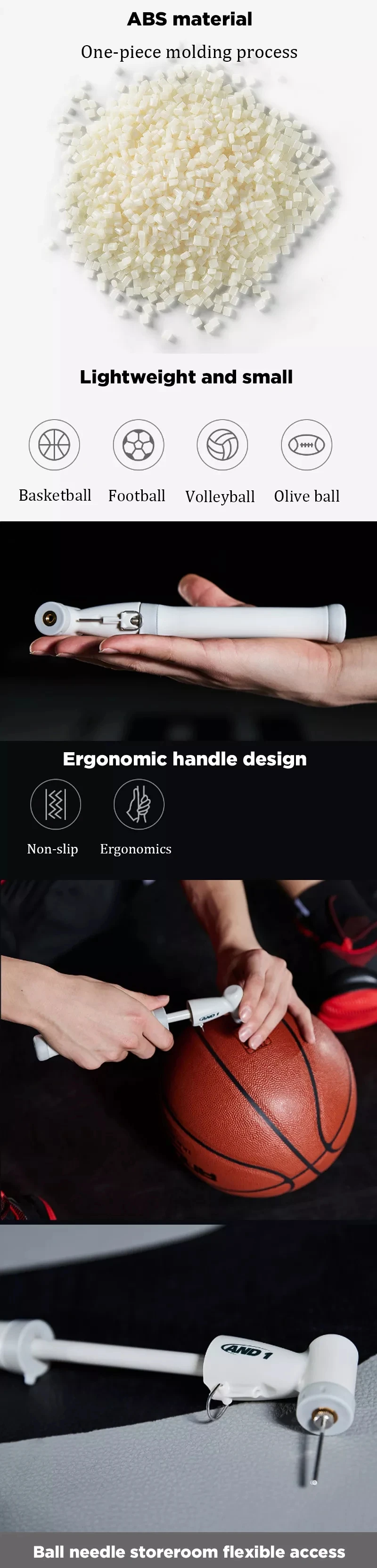 Xiaomi AND1 портативный насос нагнетатель давления в шинах хороший двухсторонний портативный насос для футбол баскетбол волейбол с газовой иглой