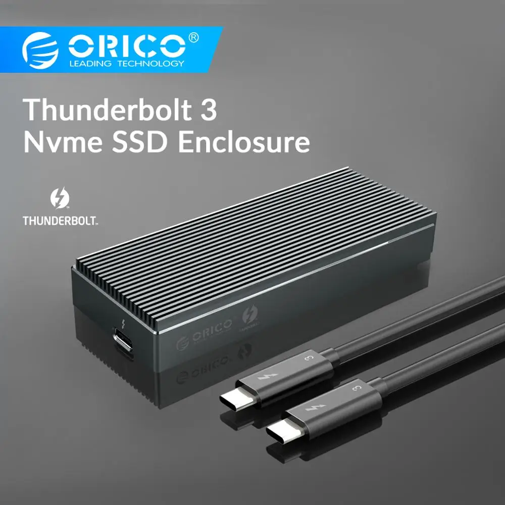 Корпус для SSD накопителя ORICO NVME M.2 Thunderbolt 3 алюминиевый корпус 40 Гбит/с кабель USB C