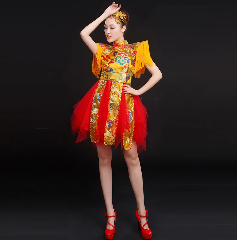 Женский костюм для народной музыки взрослых в китайском стиле новый