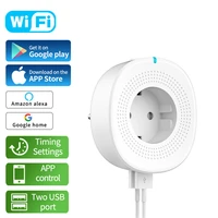 inteligente wifi smart plug ue add 2 additional usb charging jacks timing switch function work with alexa google home