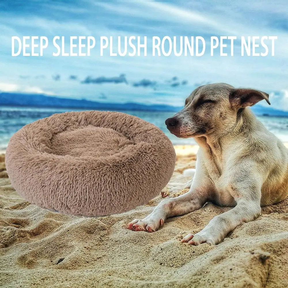 Deep Sleep Plush Round Dog Kennel Cat Litter Autumn And Winter Pet Nest Mat Cat Bed Professional Fashion