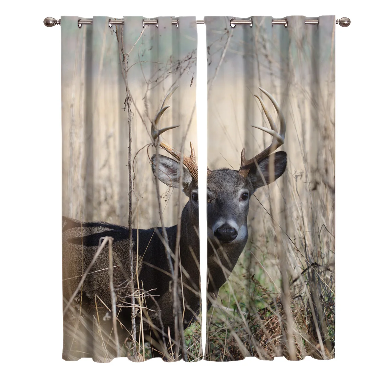 Олень лесные растения природа Runn оконные шторы занавески для гостиной