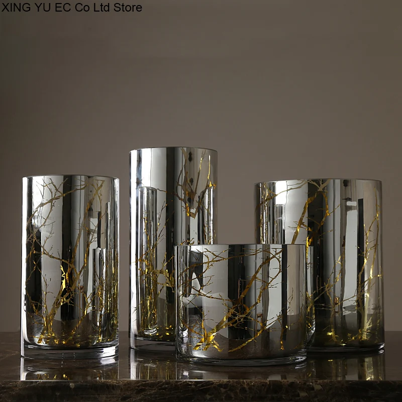 

Nordic Creative Glass Vase Decoration Modern Living Room Flower Arrangement Accessories Dining Table Dried Flower Decoration