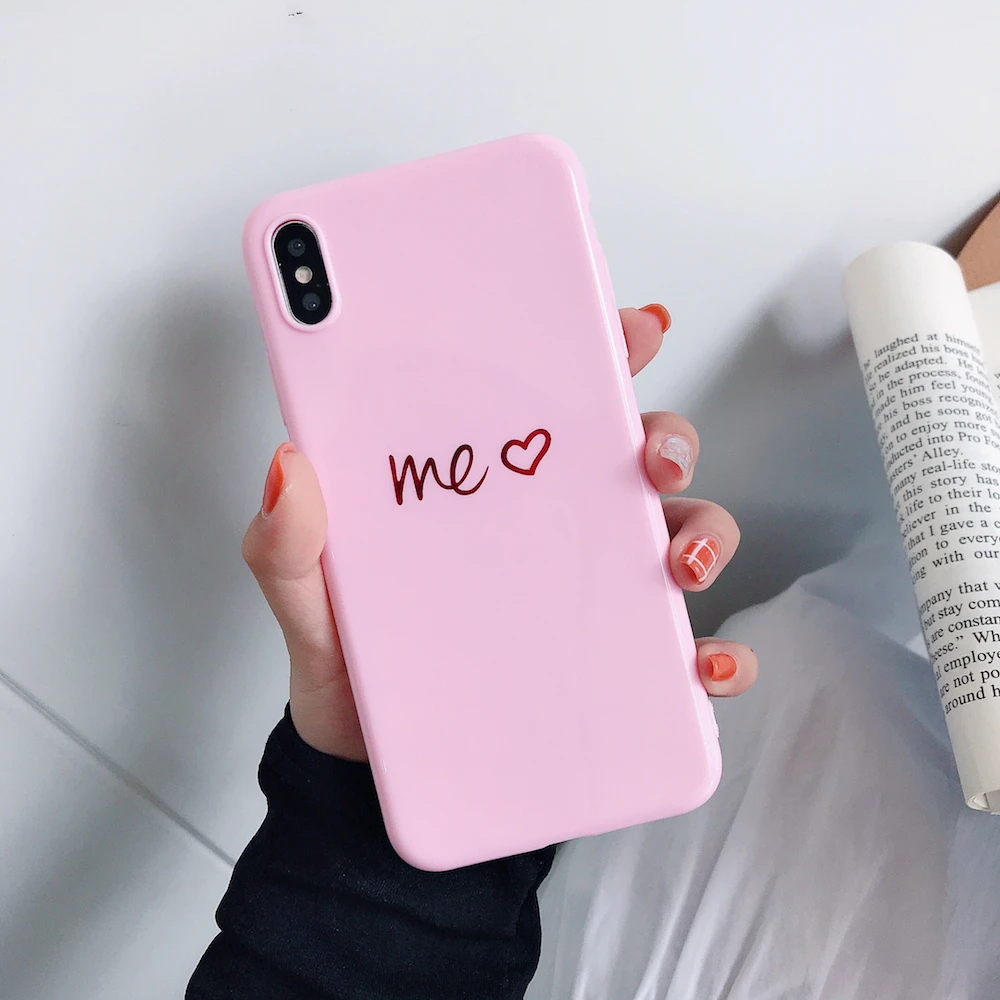 Brand NEW Candy Lovers Couple You Me Soft Case for iPhone X Xs XR XsMax 8Plus 8 7Plus 7 6 6s Plus 11Pro 11ProMax 11 Phone Cover | Мобильные
