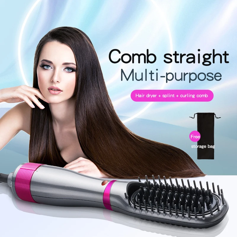 

RESUXI Hot Air Brush One Step Hair Dryer Brush Automatic Rotary Round 2 in 1 Hair Dryer Brush Curling Straight Wavy Irons Comb