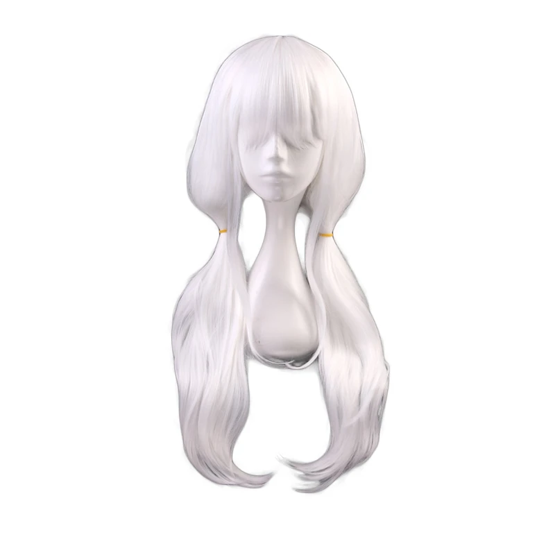 

Женский парик для косплея Danganronpa Angie Yonaga, термостойкие синтетические волосы, цвет белый, длинный, для костюма Dangan Ronpa V3 Killing Harmony