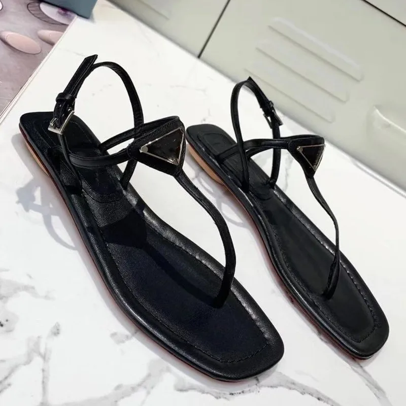 

Fashion Luxury Brand Design Summer Women's Slippers Casual Flip-flops Ladies Flat Shoes Beach Shoes Vacation Open-toed Sandals