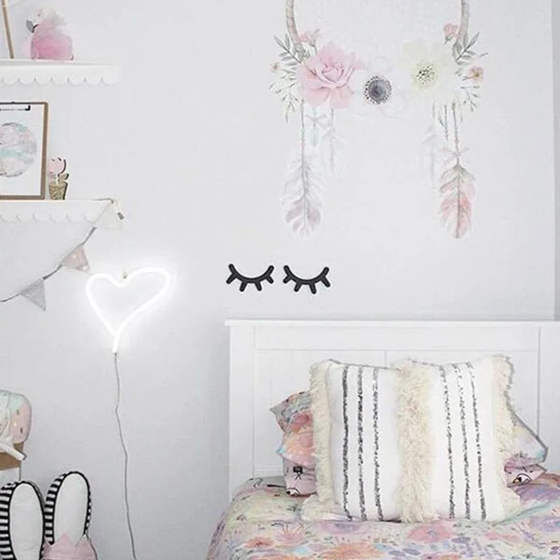 1 пара 3D наклейки на стену с ресницами милый деревянный скандинавский стиль дети