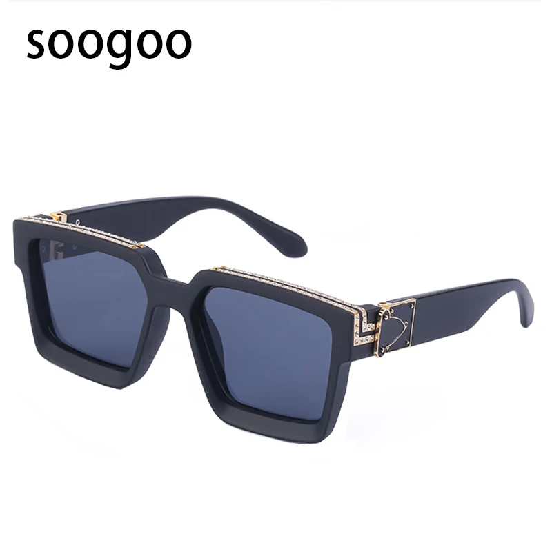 

Luxury Square Sunglasses Men Millionaire Fashion Diamond Large Frame Sun Glasses Women Vintage Brand Designer Eyeglasses UV 400