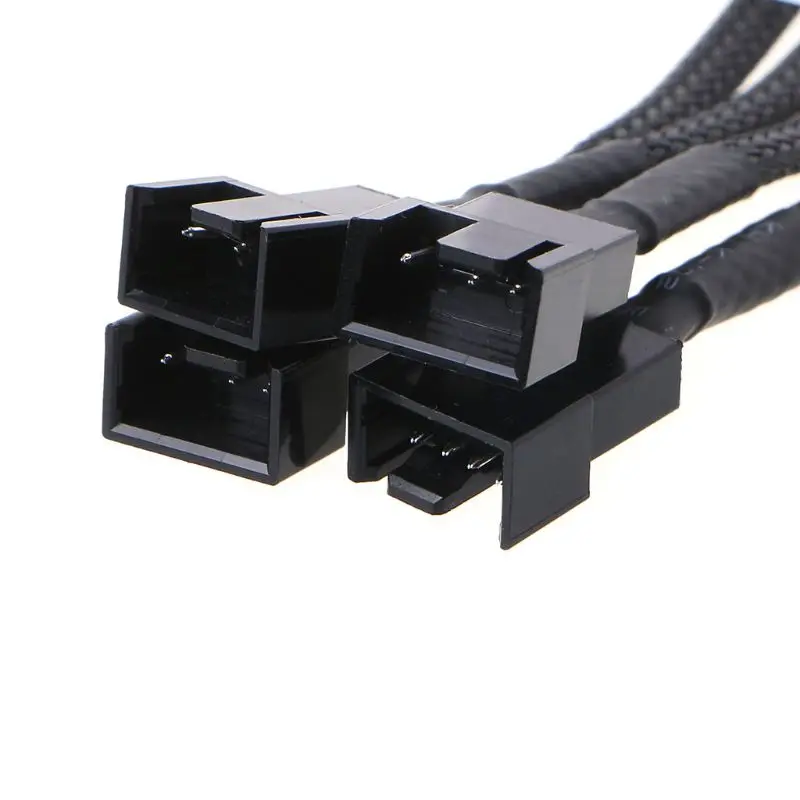 

PWM 4pin Fan Sleeved Extension Splitter Hub Cables Motherboard CPU 4 pin to 2 4