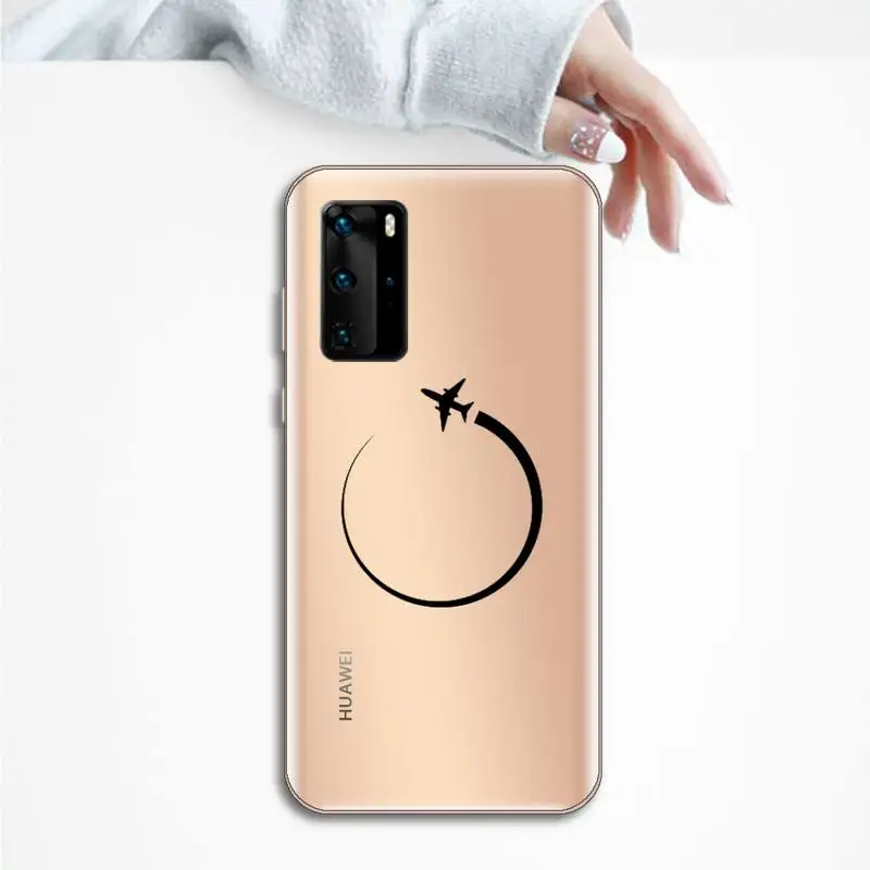 

World Map Travel Phone Case Transparent for Huawei P20 P30 P40 lite pro P smart 2019 honor 8x 10i