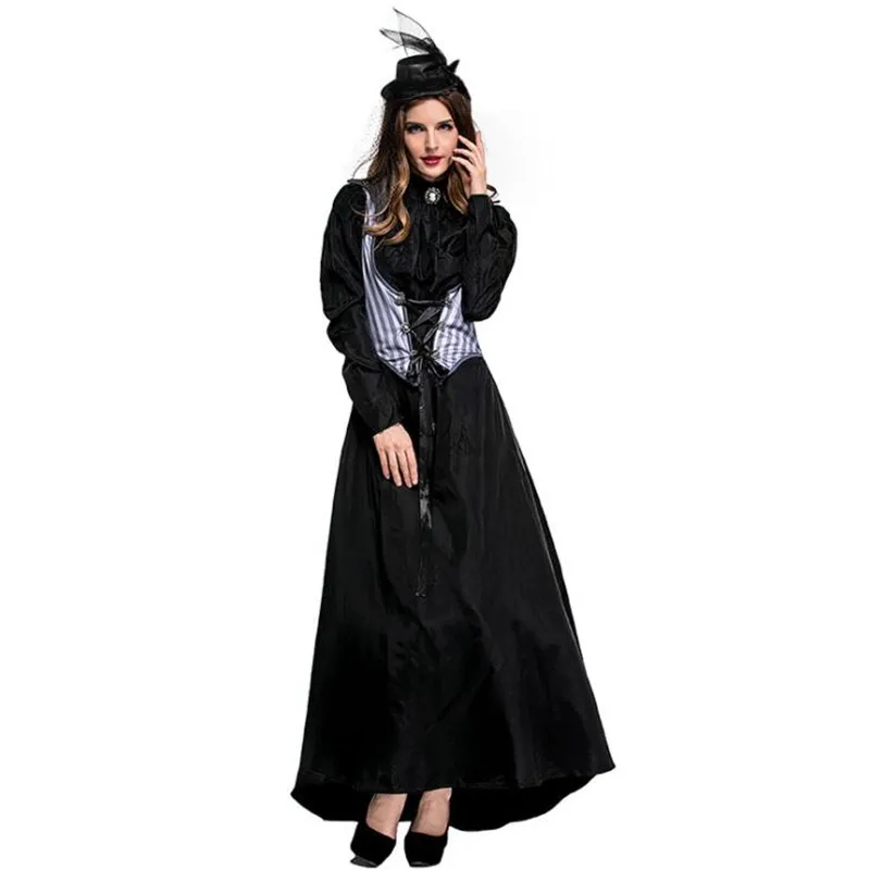 

New Women Lady Black Long Queen Female Bar Cosplay Costumes Carnival Party Supplies Halloween Costume Christmas