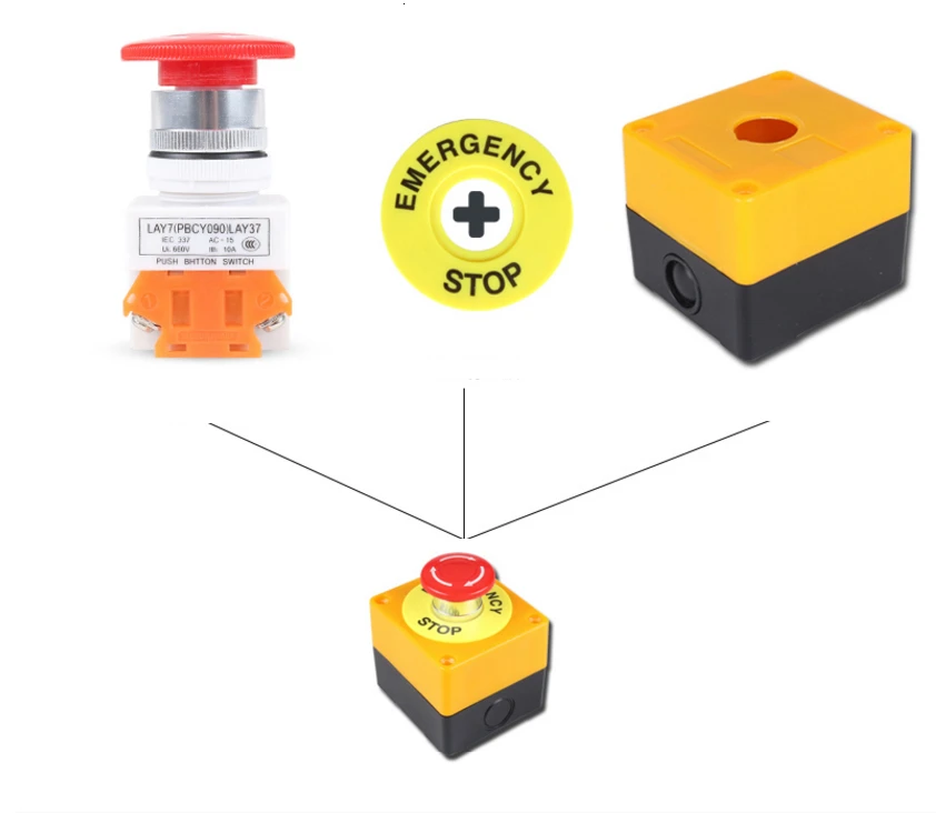 Водонепроницаемый красный сигнал аварийной остановки крышка в форме гриба