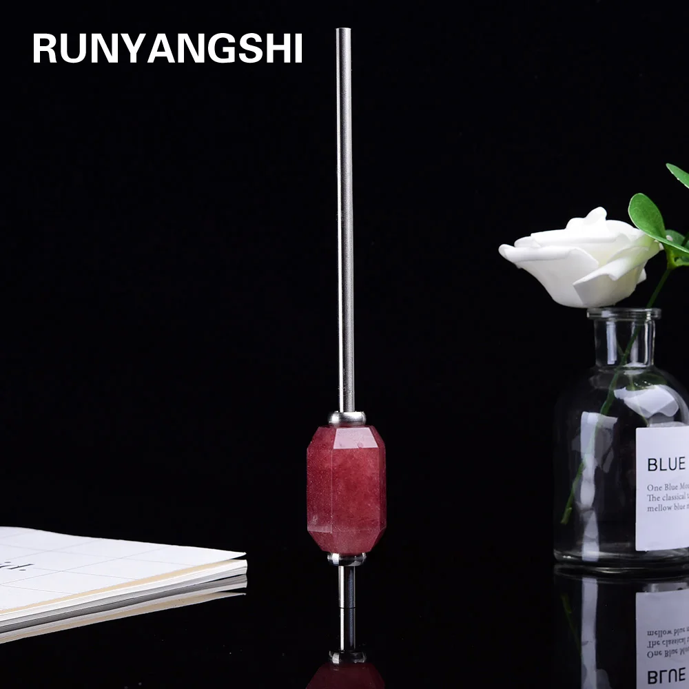 Натуральный кристалл клубника кварц Runyangshi лечебный камень соломинка 18/8