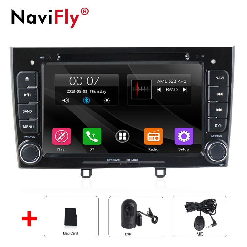 Автомобильный аудио плеер для peugeot 408 308 308SW 2din DVD мультимедиа с gps навигацией SD карта Bluetooth стерео - Цвет: add dvr