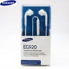 Проводные наушники Samsung EO-EG920, фирменная спортивная гарнитура с микрофоном, кабель 1,2 м, разъем 3,5 мм, кнопка для управления динамиком