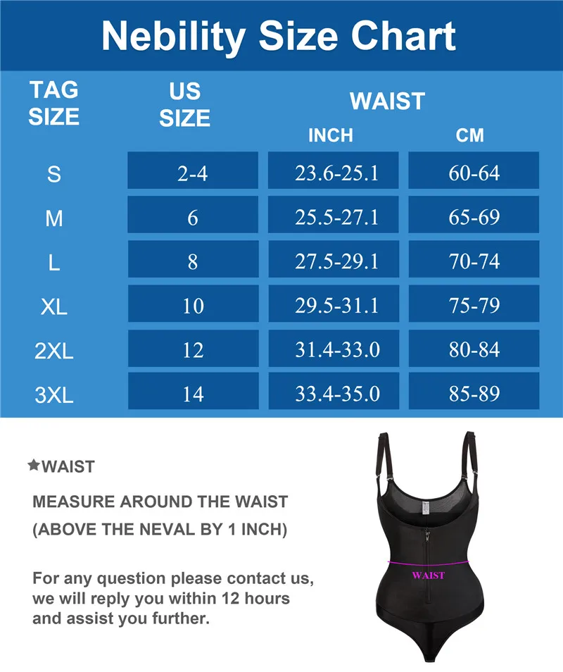 Bafully Body Shaping Women Bodysuit Thong Reducing Shapewear Slimming Waist Trainer Zipper Tummy Shapers Control Modeling Straps