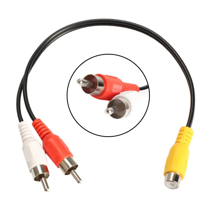 RCA Female Jack to 2 Male Plug Y Splitter Audio Video AV Adapter Cable GV99 |