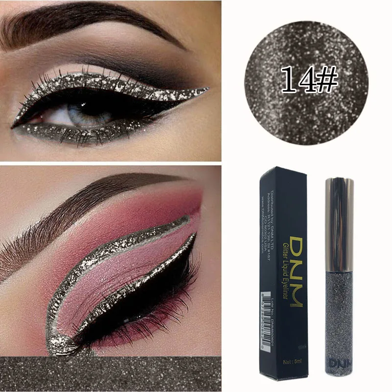 

16 color liquid eyeliner flash waterproof durable makeup eyeliner golden blue white bright shining pearlescent eyeliner TSLM2