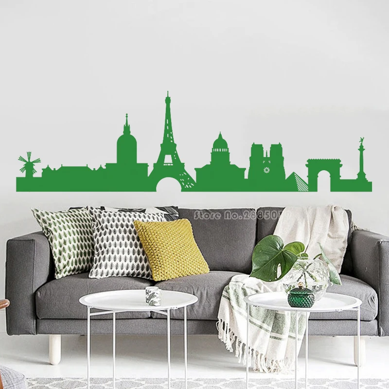 Наклейки на стену с изображением Парижского города виниловые обои Эйфелевой