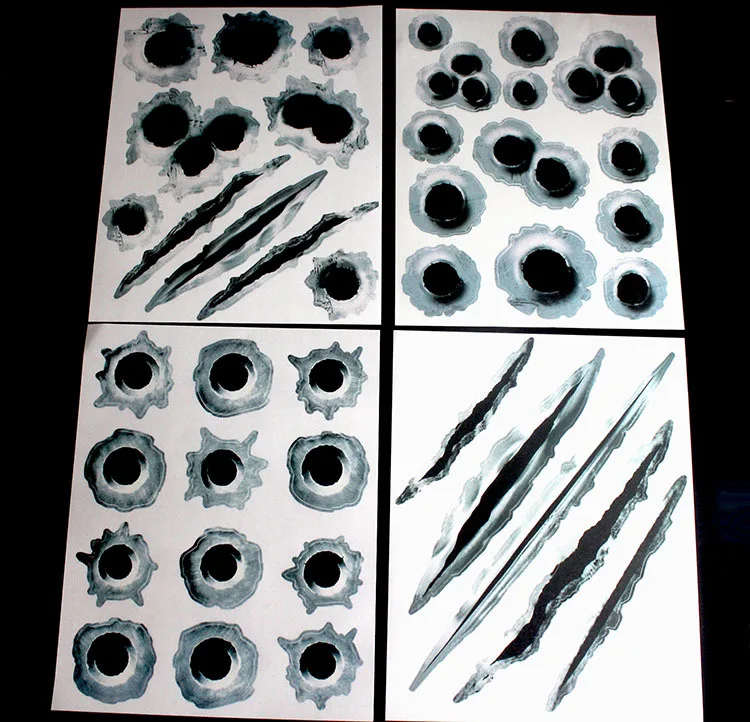 

4pcs Door bullet hole stickers appearance styling accessories