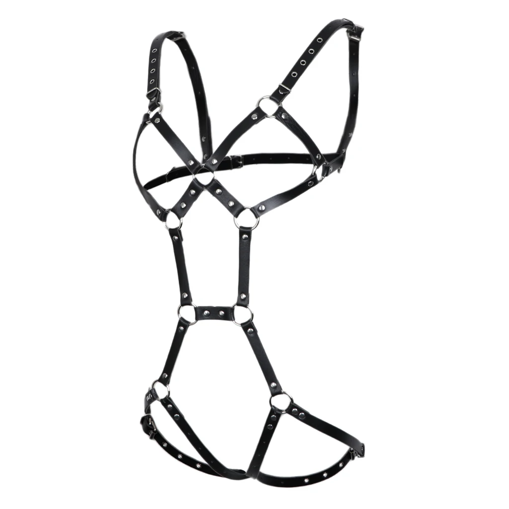 

Lady PU Leather Body Harness Adjustable Strap Thigh Leg Garter Band Clubwear