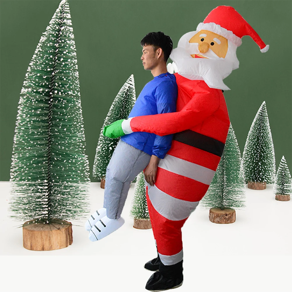 

Adult Inflatable Halloween Christmas Costume Santa Claus Hug People Costume Blowup Cosplay Party Costume Funny Show Props