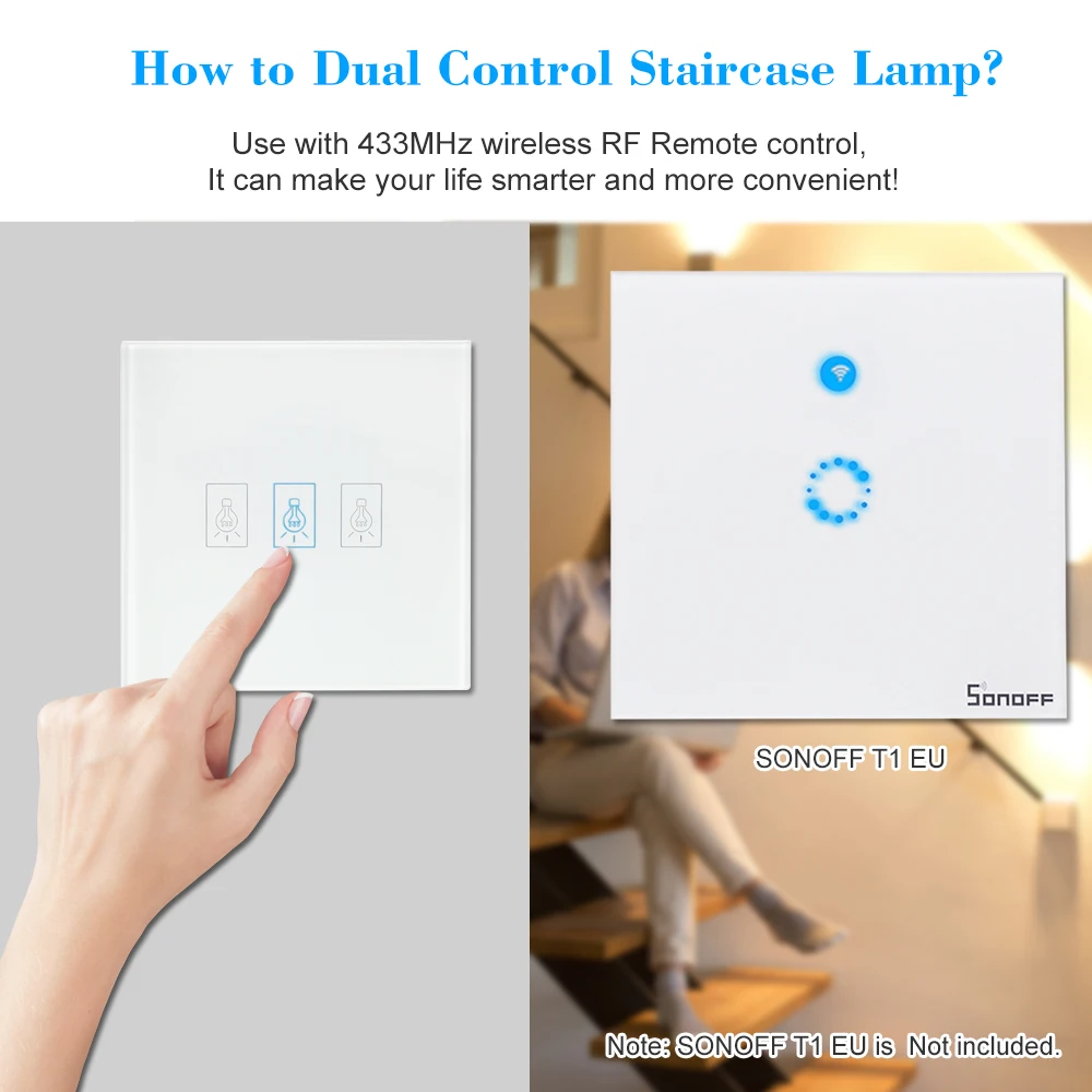Интеллектуальный выключатель света SONOFF ЕС Smart Wi Fi настенный светильник сенсорный