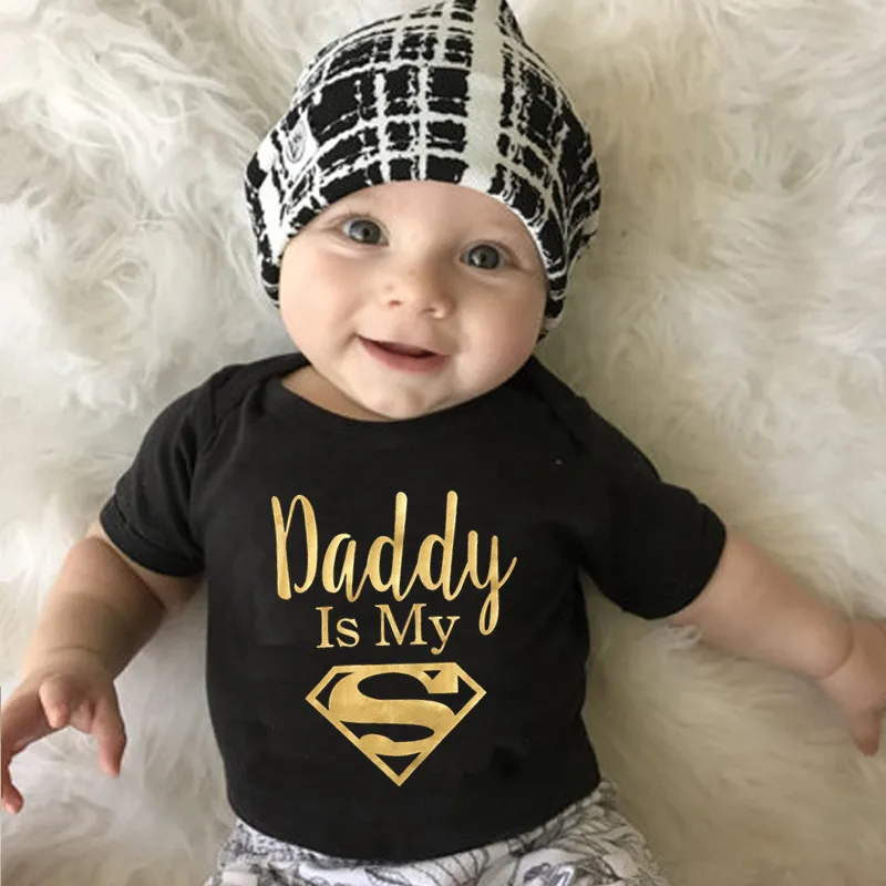 Cotton Baby Romper Newborn Baby Boys Girls Clothes Daddy Is My Hero Funny Print Infant Baby Jumpsuit Cute Casual Baby Sleepwear
