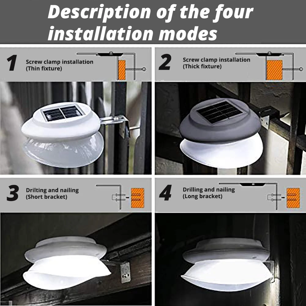 

Solar Light Outdoor Fence Wall Light Waterproof Cornice Garden Landscape Road Safety Light Suitable for Fence, Garden
