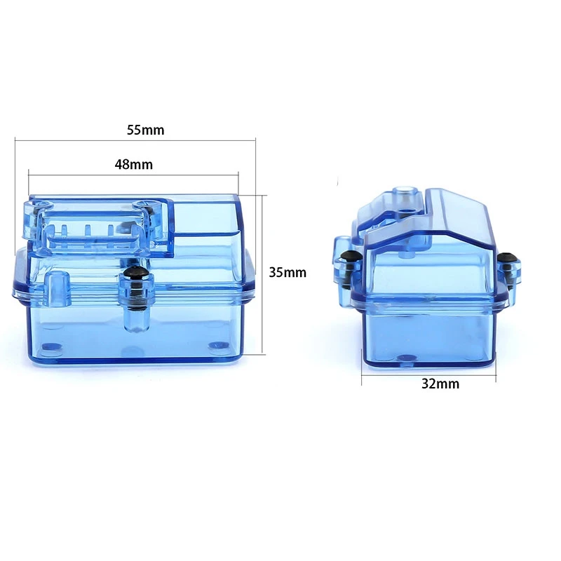 

Blue Plastic Waterproof Receiver Receiving Box for Huanqi 727 / Slash RC Car Upgrade Parts