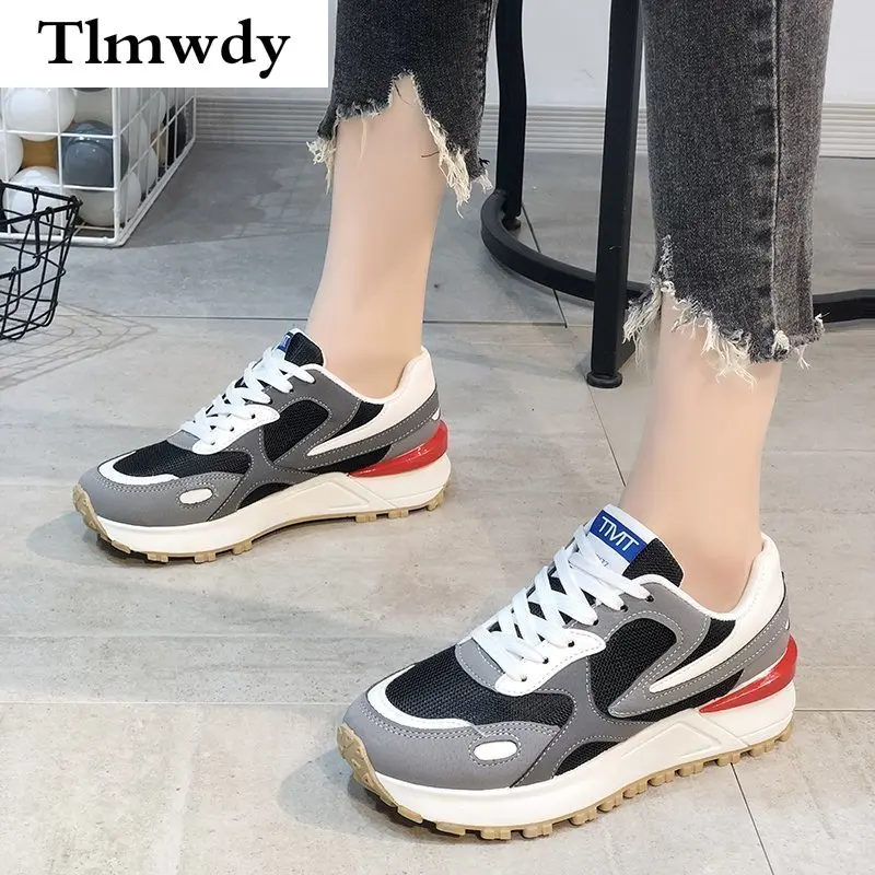

2021 Spring Fashion Woman Sneakers Mesh Breathable Daddy Shoes Women Vulcanize Shoes Platform Comfortable Breathing Casual Shoes