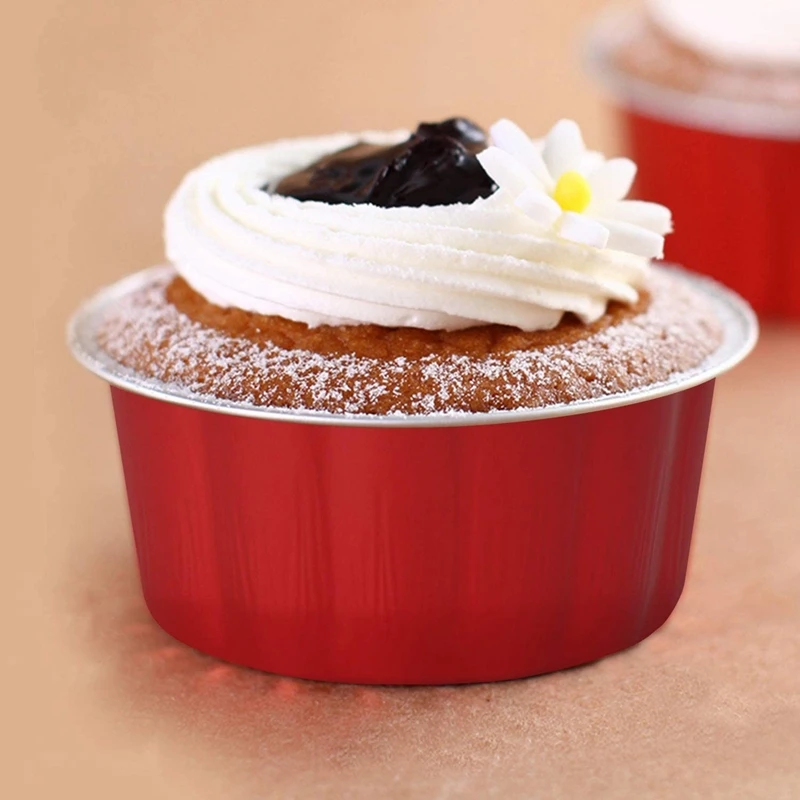 

100Pcs 5Oz 125Ml Disposable Cake Baking Cups Muffin Liners Cups Aluminum Foil Cupcake Baking Cups