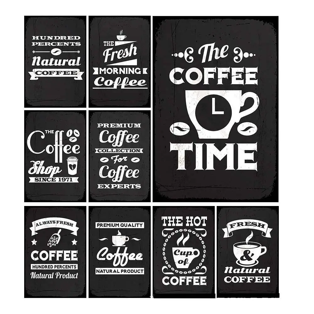 

Fresh Coffee Metal Vintage Tin Sign Plaque Vintage Wall Decor For Kitchen Coffee Bar Cafe Retro Metal Posters Iron Painting