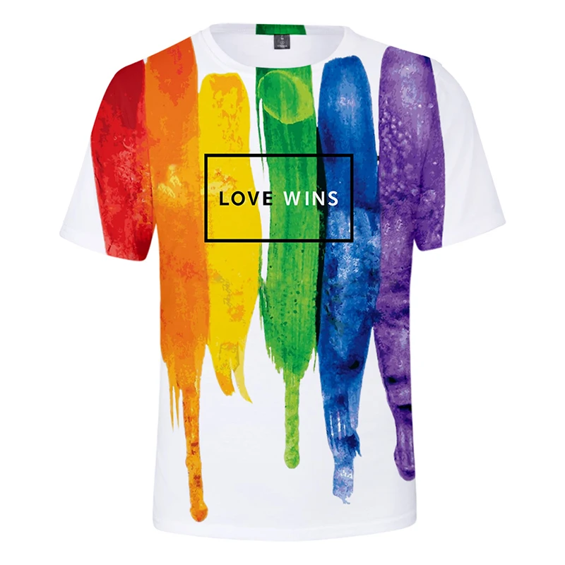 

Rainbow Flag Lesbians Gays TShirt Summer Fashion Men Women Short Sleeve T-shirts Sweatshirts tops LOVE WINS 3D Print
