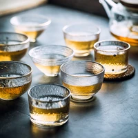 rhe 4ps glass tea cup cold water cup coffee small cups transparent glass milk whiskey tea beer cup drinkware