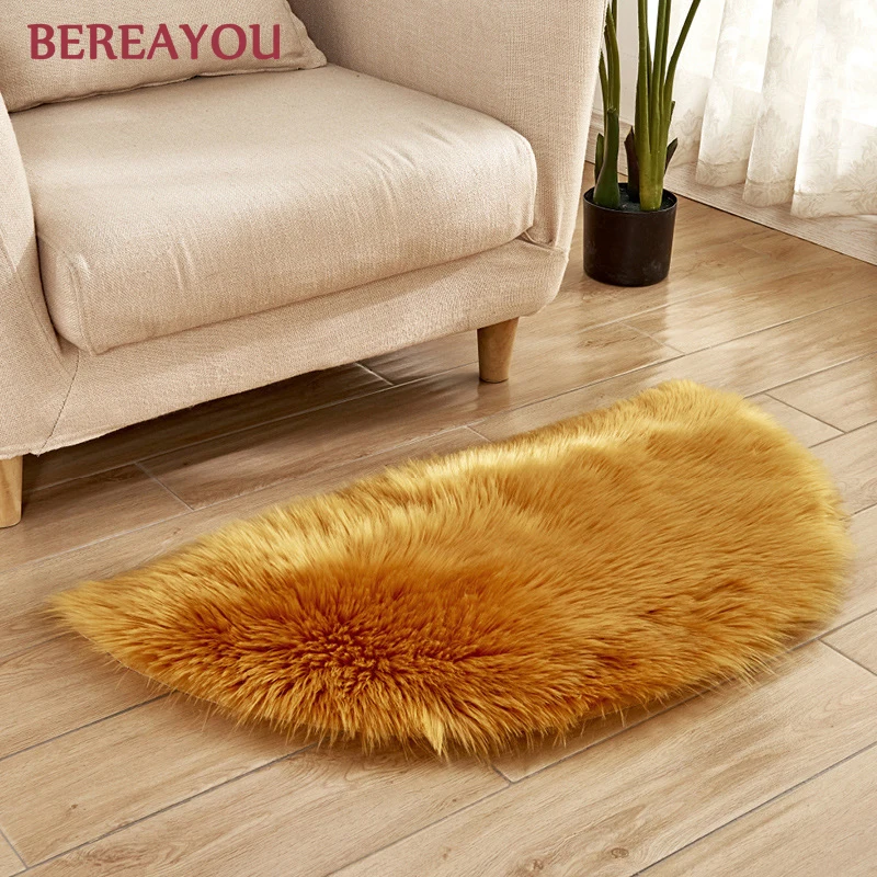 Modern Fur Rugs For Living room Home Carpet Bedroom Floor White Gray Area Door Kids Kitchen alfombra redonda | Дом и сад