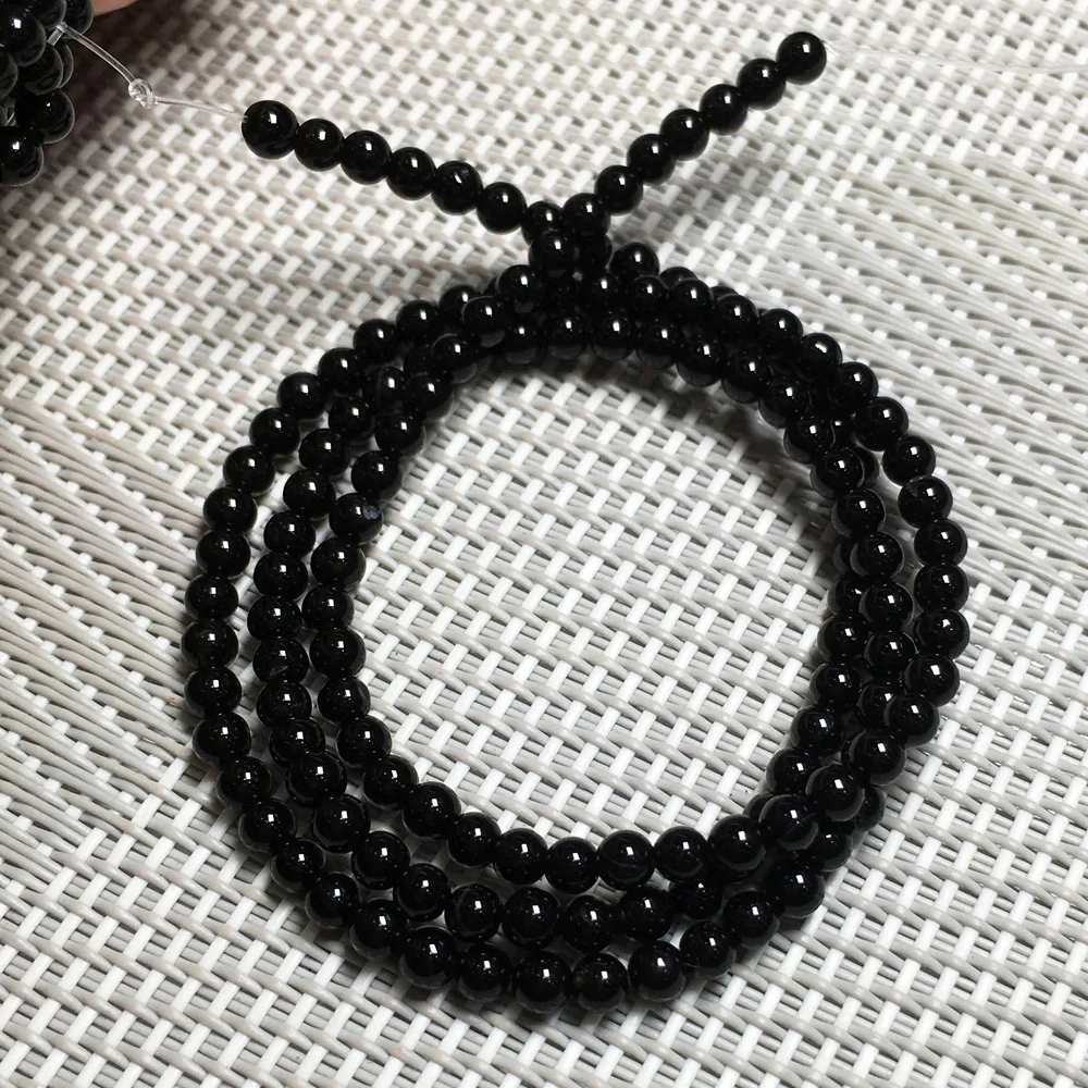 2020 натуральный камень черные Агаты свободные бусины круглой формы для