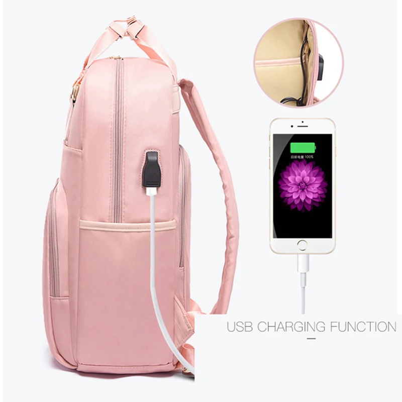 Женский дорожный рюкзак с защитой от кражи вместительный деловой usb зарядкой для