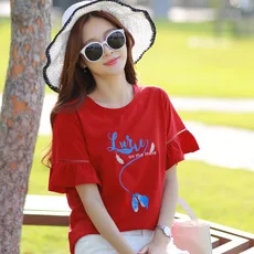 

2021 new fashion T-shirt Womens Casual Bottoming Shirt Short Sleeve Cotton