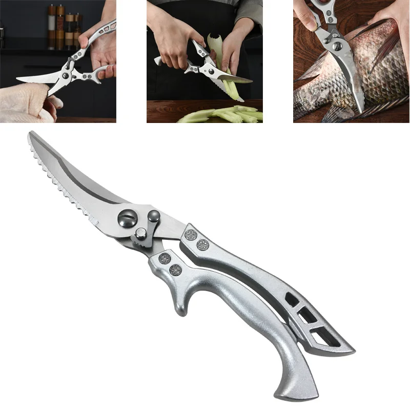 Tijeras port&aacute;tiles de acero inoxidable para pollo, pato, pescado, accesorios de cocina, env&iacute;o directo-0