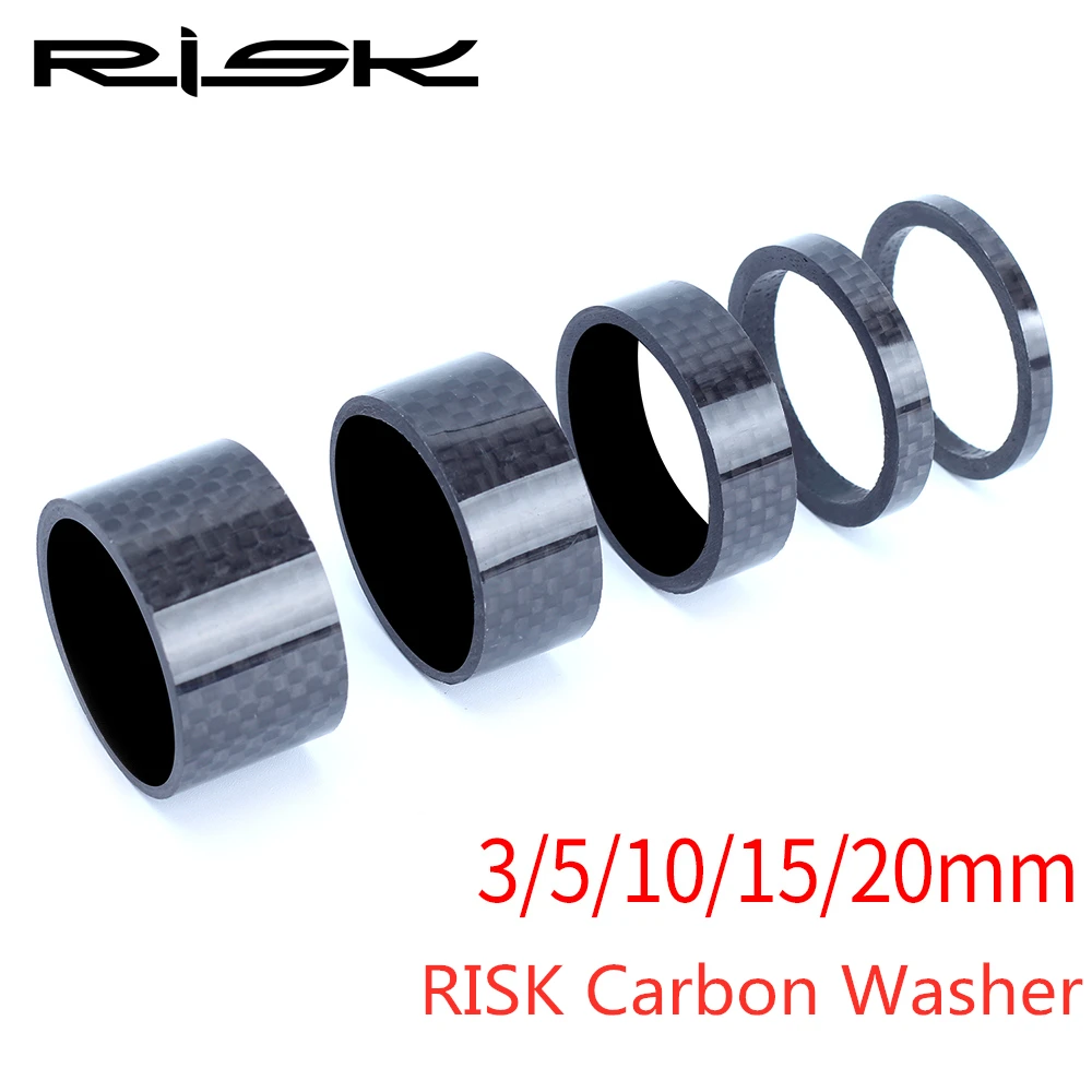 

RISK Carbon Fiber Headset Fork Spacers kit Handlebar Washer Ring Gasket Front Fork MTB Bicycle Bike Stem Road Bike Lightweigh