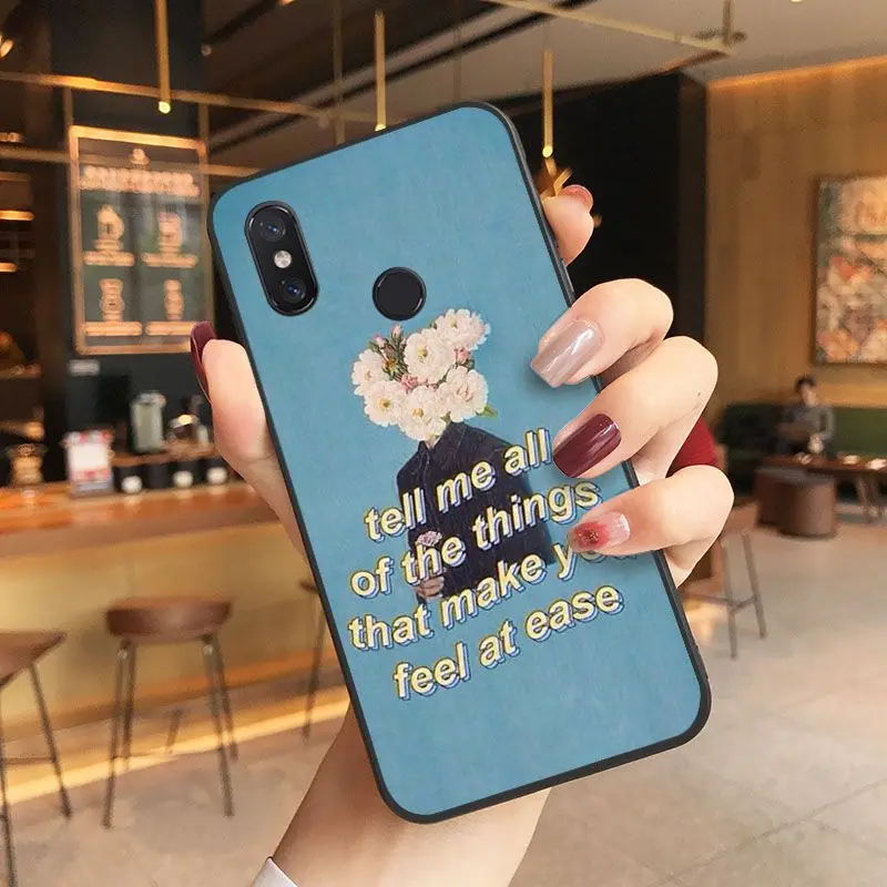 Blue Pink Aesthetics songs lyrics Aesthetic Phone Case For Xiaomi Mi 6 6plus 8 8SE 9 9SE 6X Note2 Note3 Coque Shell Mobile Cover
