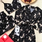 Комплект женский Шелковый из 3 предметов, Свадебный халат для невесты и подружки невесты, кружевное пикантное кимоно, халат, ночнушка, Повседневная Ночная рубашка, одежда для сна