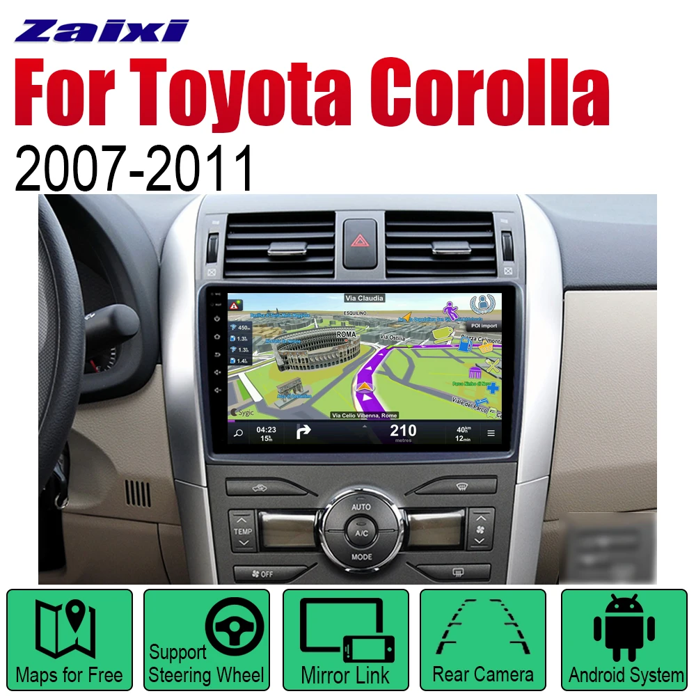 Автомагнитола для Toyota Corolla 2007 2008 2009 2010 2011 Android 2 Din автомобильный мультимедийный