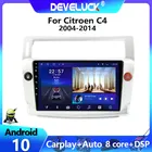 Автомагнитола 2 din, Android 10,0, мультимедийный видеоплеер, GPS-навигация для Citroen C4 C-Triumph C-Quatre 2004-2014, FM стерео