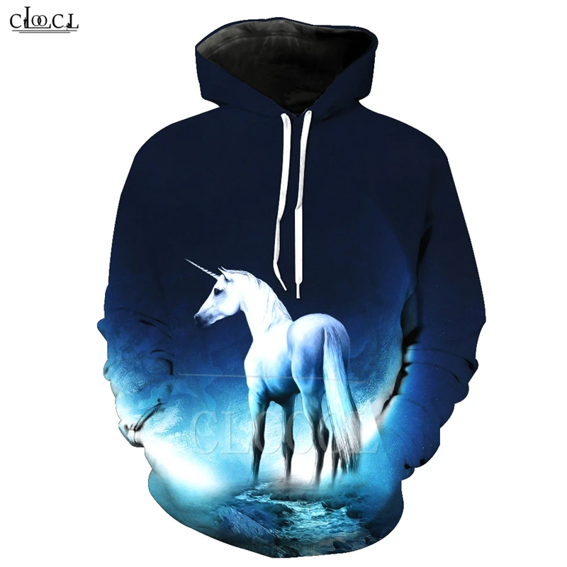 С изображением животных Белая лошадь толстовки мужские/женские с 3D принтом Harajuku